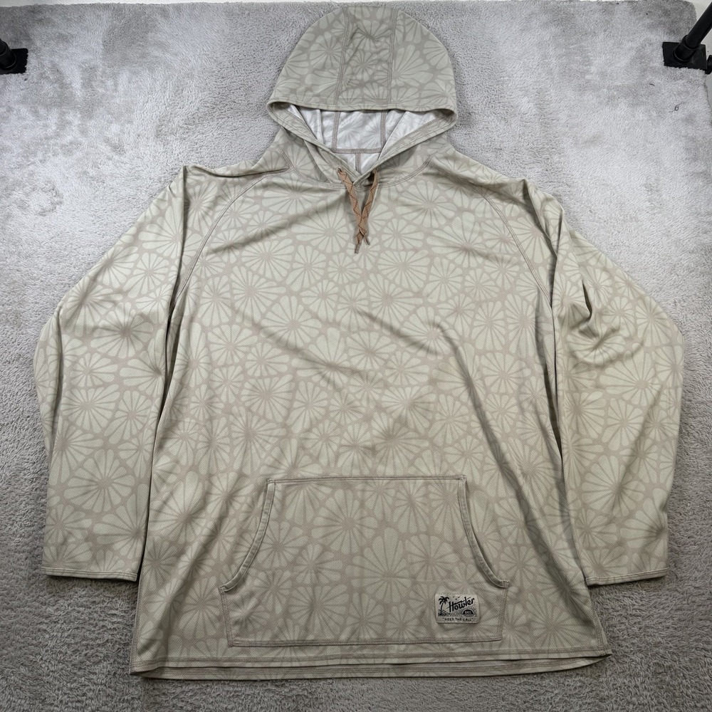 Howler Brothers Hoodie Mens 2XL Beige Loggerhead Sun Shirt Pullover Lightweight